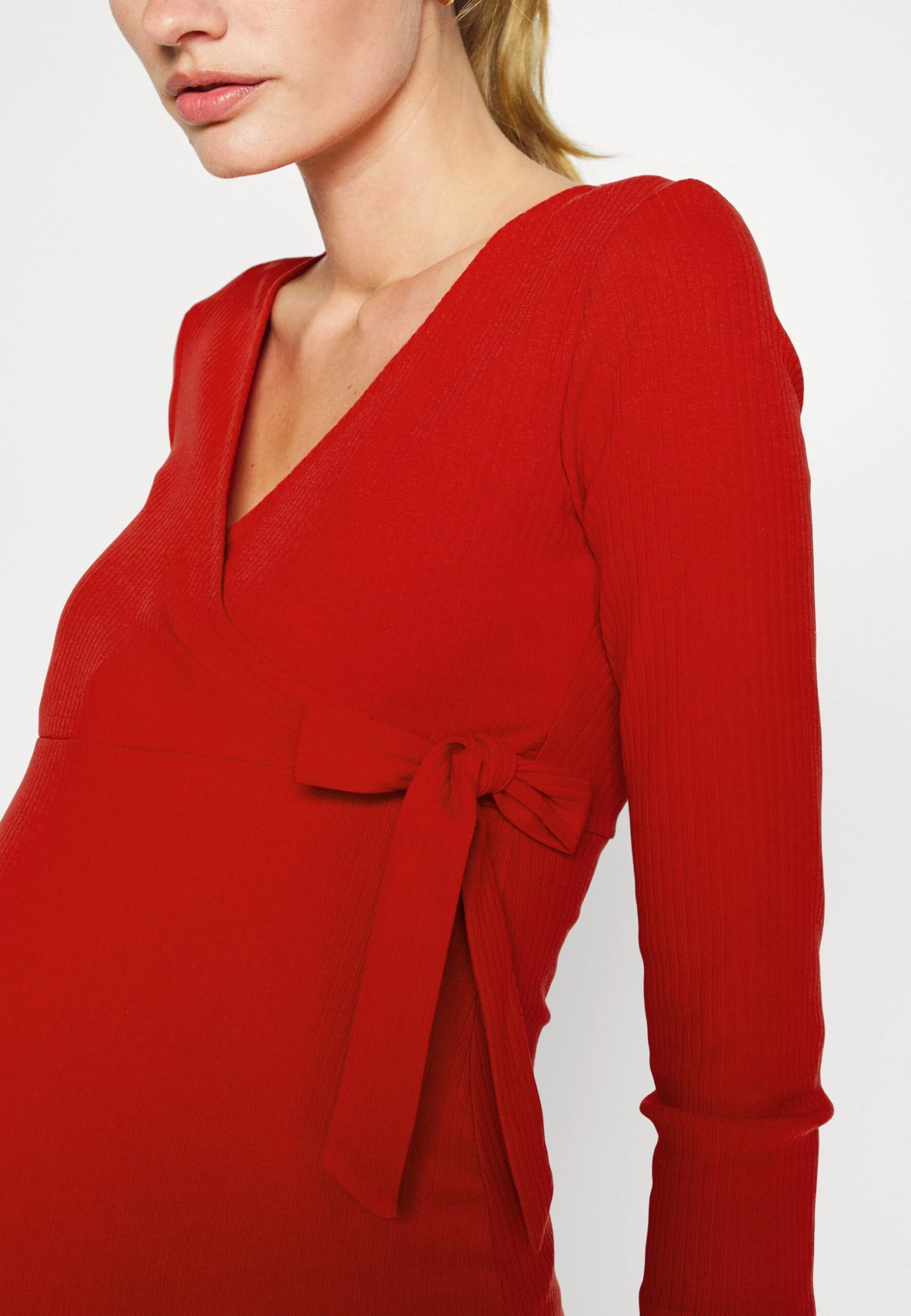 WRAPPED DRESS - Sukienka Z Dżerseju - Red - obrazek 5