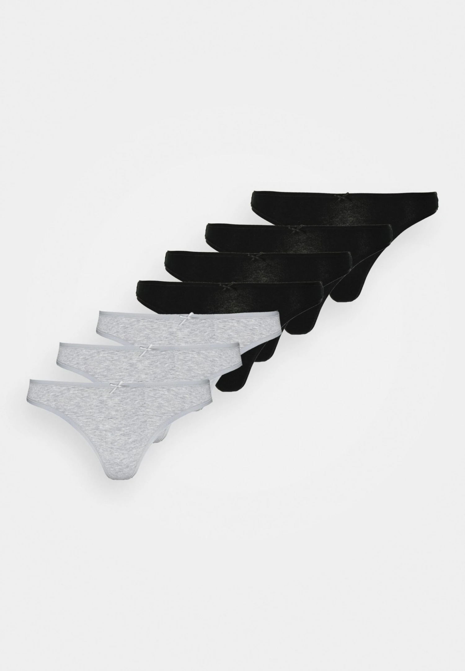 Anna Field GEORGINA 7PP THONG COTTON - Stringi - Black/grey - obrazek 5