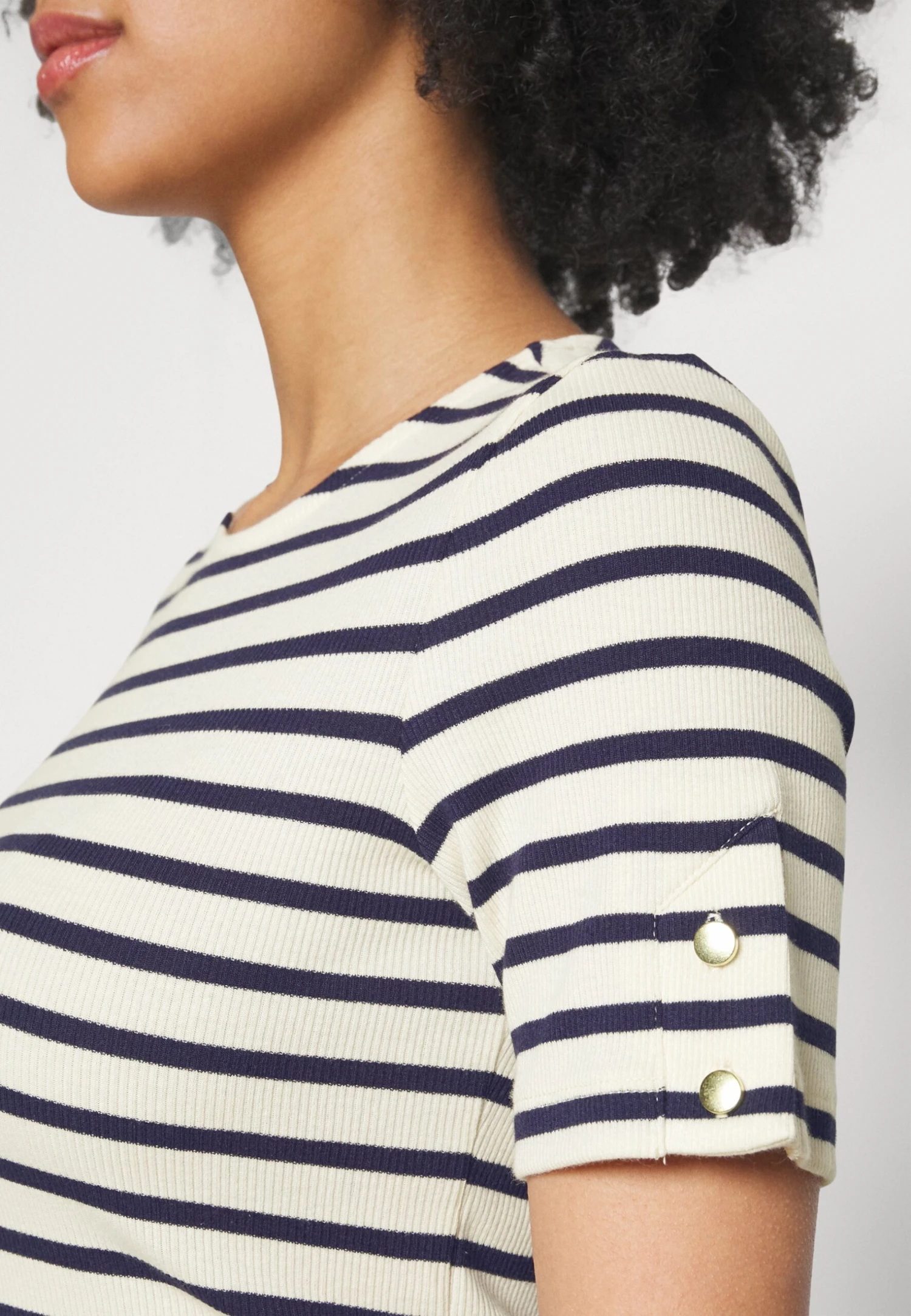 T-shirt Z Nadrukiem - Dark Blue White - obrazek 5