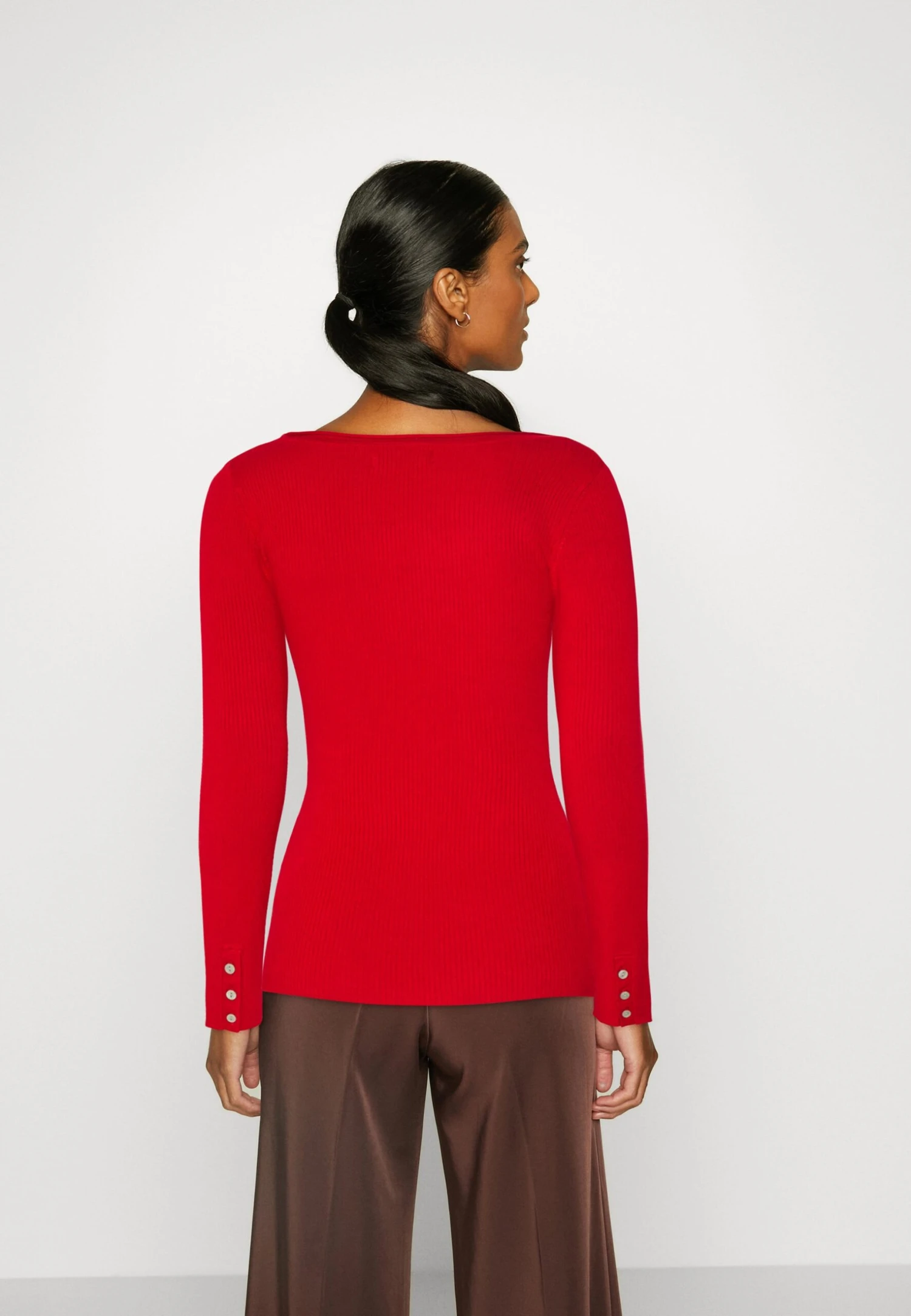 Anna Field BUTTON DETAIL - Sweter - Red - obrazek 3