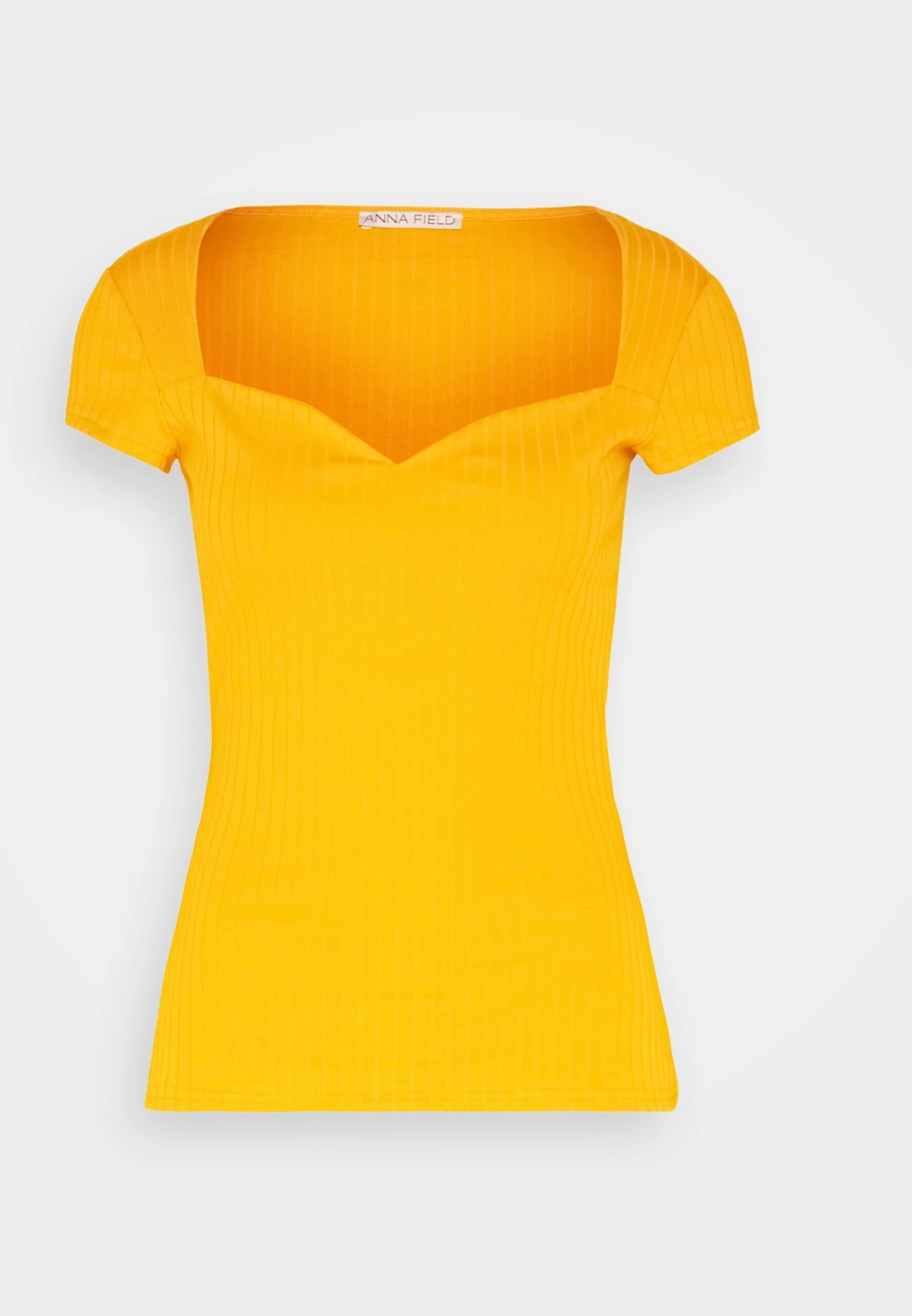 Anna Field T-shirt Z Nadrukiem - Dark Yellow - obrazek 5