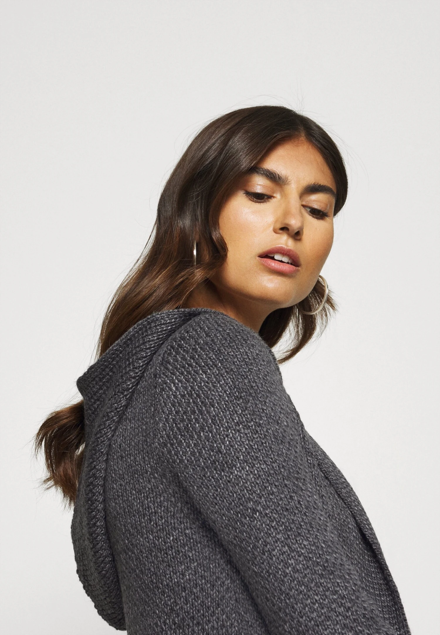 Anna Field Kardigan - Dark Grey Melange - obrazek 4