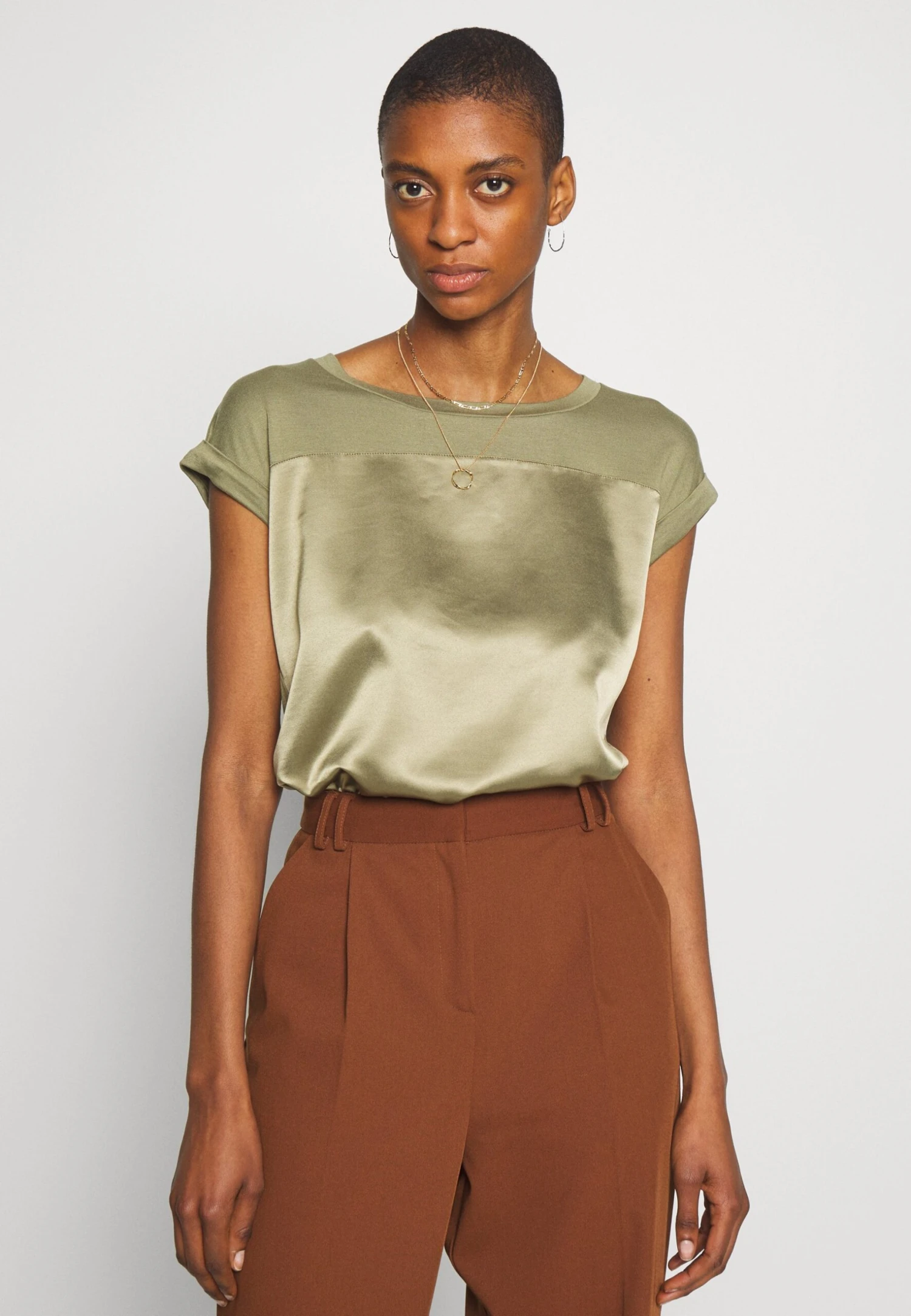 Anna Field T-shirt Z Nadrukiem - Martini Olive