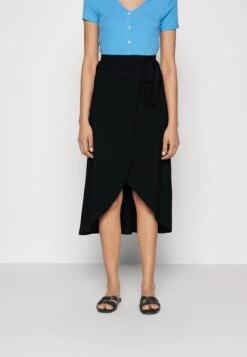 Anna Field BASIC WRAP OVER MIDI SKIRT - Spódnica Trapezowa - Black
