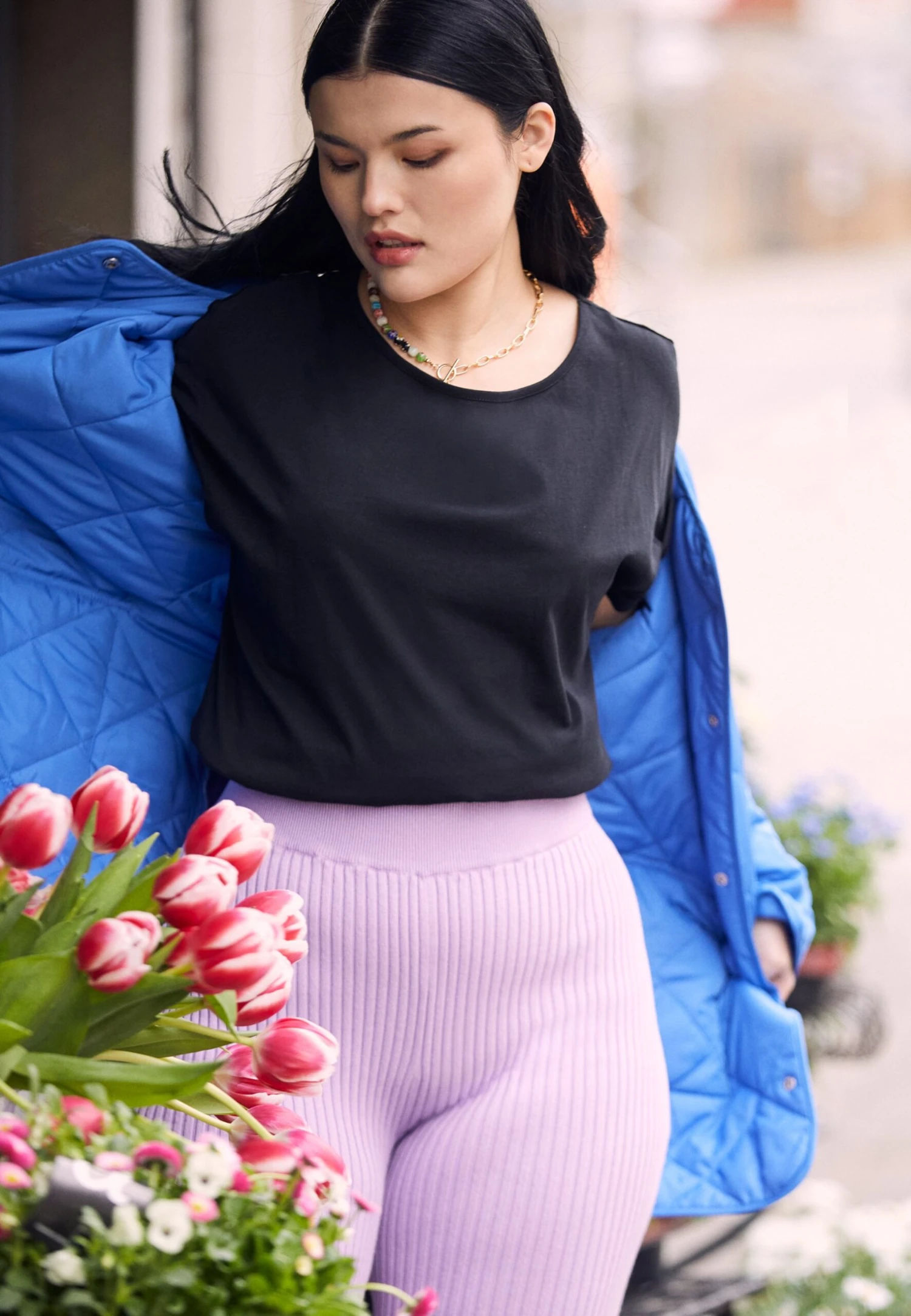 LONG - T-shirt Basic - Black - obrazek 3