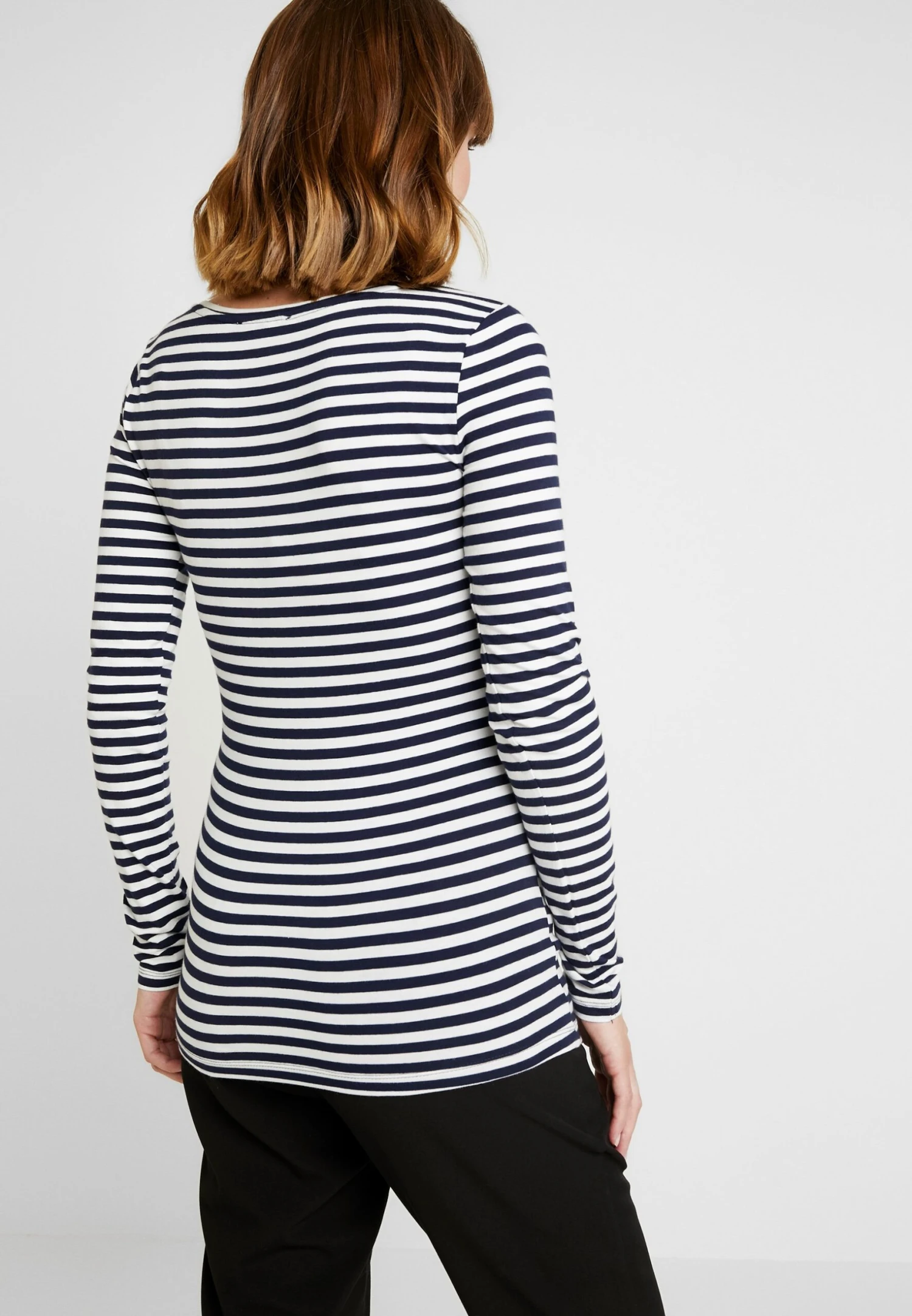 Bluzka Z Długim Rękawem - Off-white/dark Blue - obrazek 3