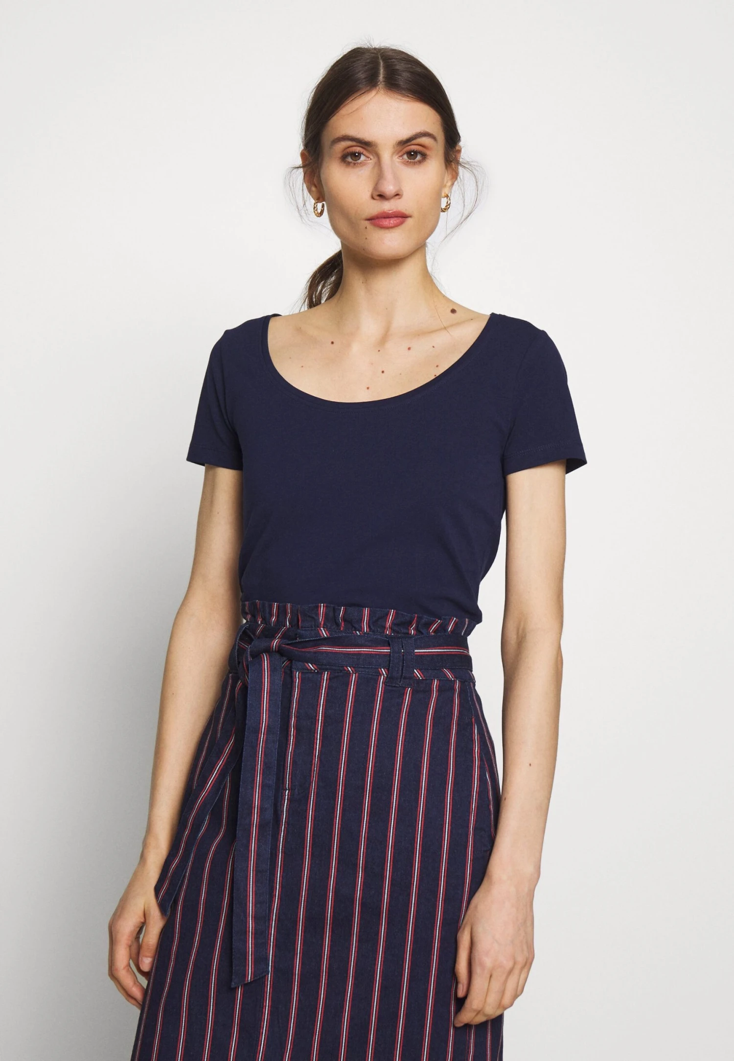 Anna Field 3 PACK - T-shirt Basic - White/navy/light Grey Melange - obrazek 6