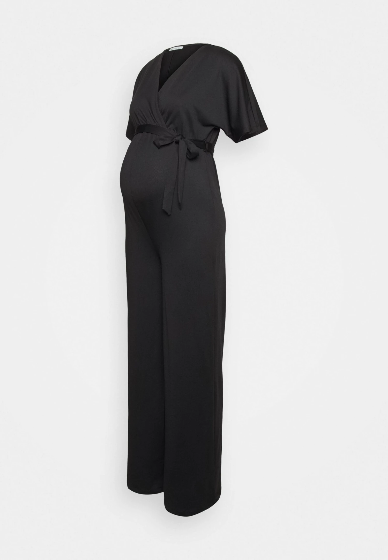 SHORT SLEEVE WRAP JUMPSUIT - Kombinezon - Black - obrazek 4