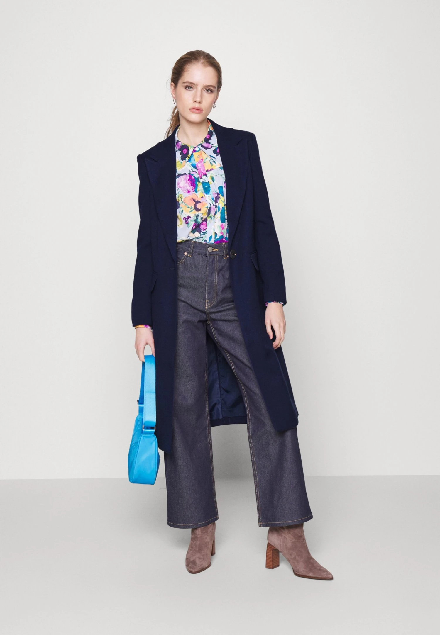 Klasyczny Płaszcz - Dark Blue - obrazek 2