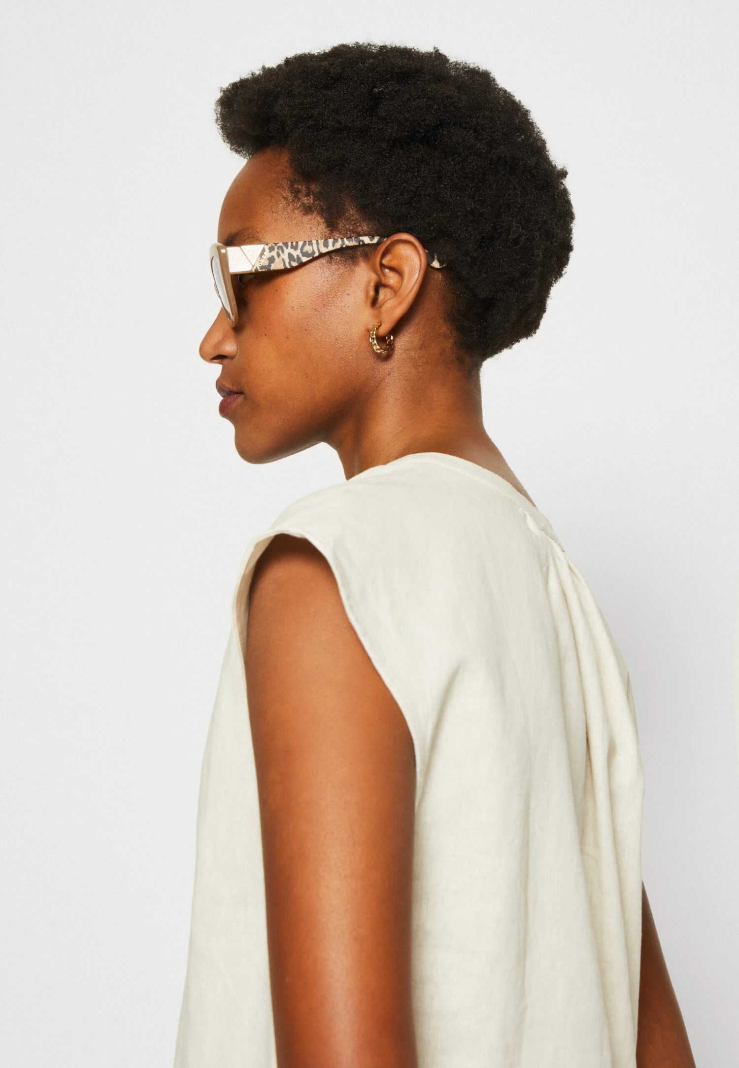 Anna Field LINEN-MIX SHIRT - T-shirt Z Nadrukiem - Beige - obrazek 4