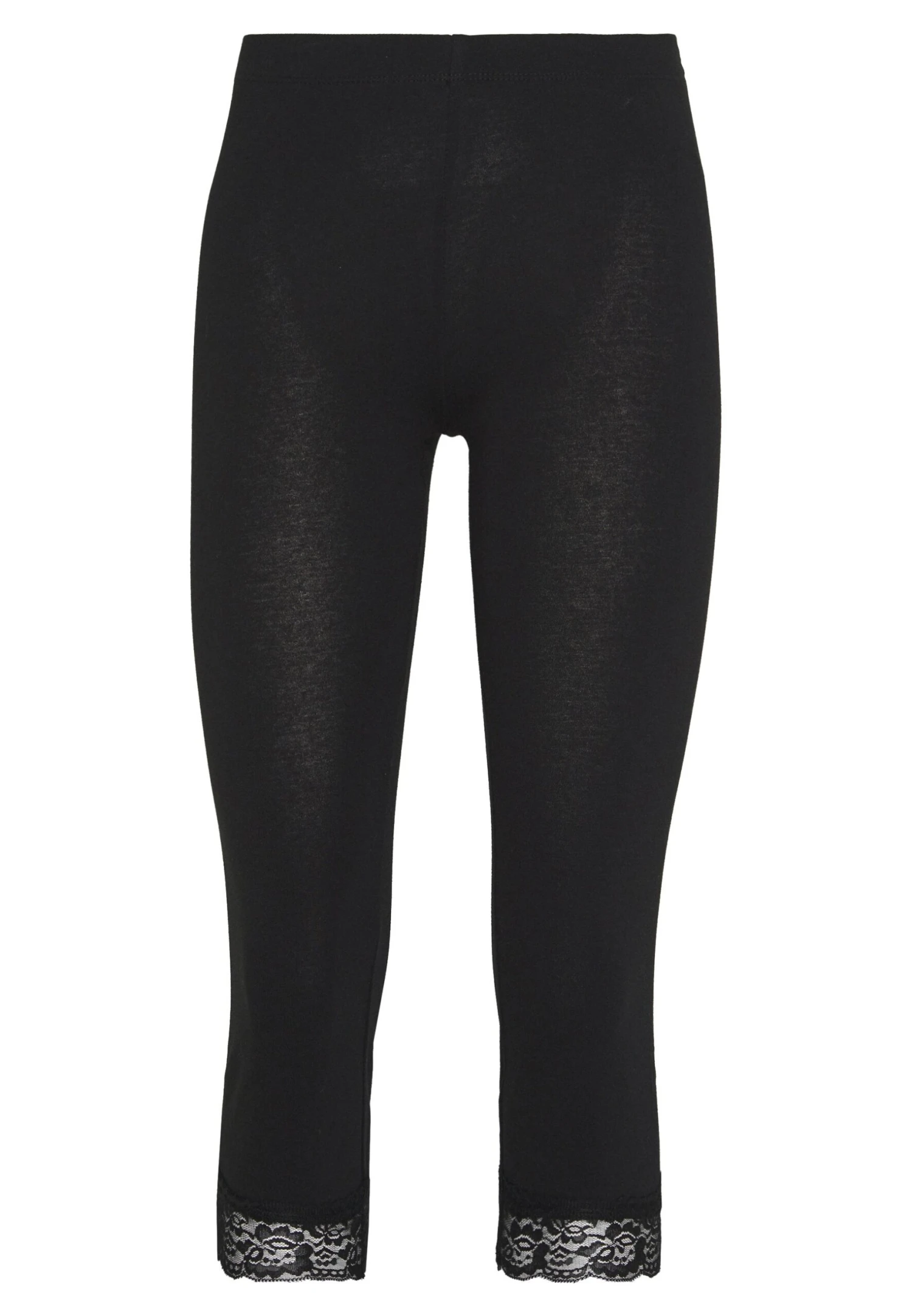 Anna Field Capri Leggings With Lace - Legginsy - Black - obrazek 5