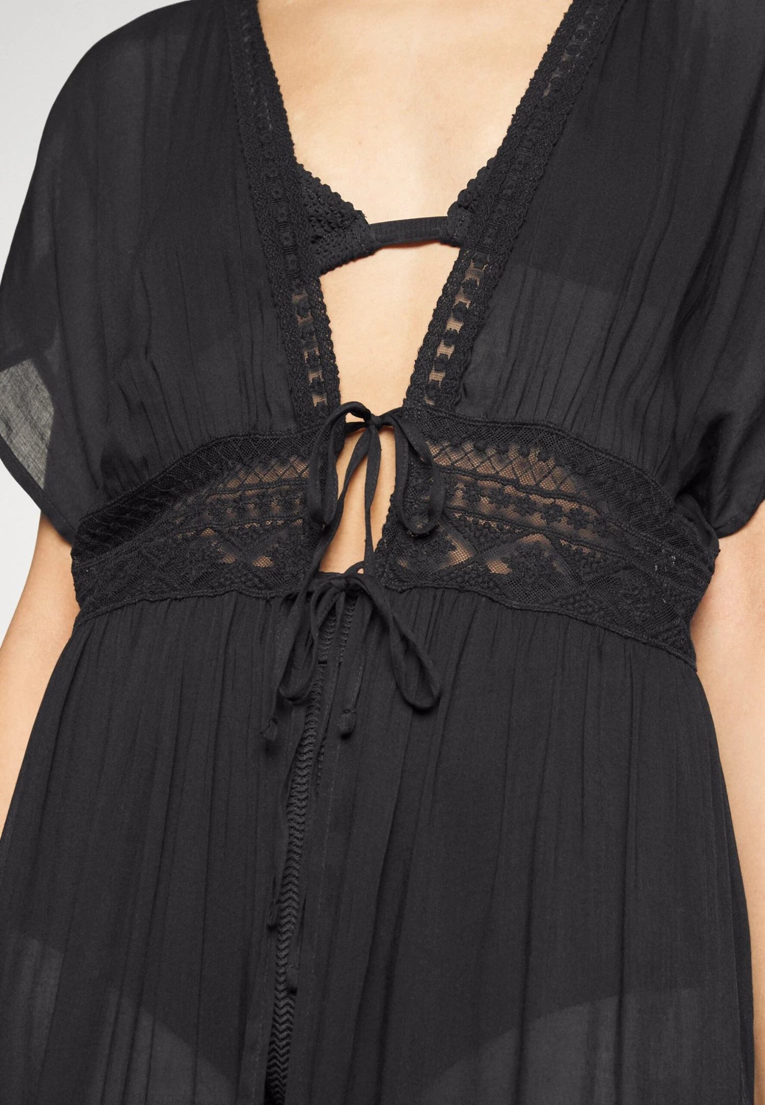 Anna Field EMBROIDERED COVER UP / 802 - BLACK - Akcesoria Plażowe - 802 - Black - obrazek 5