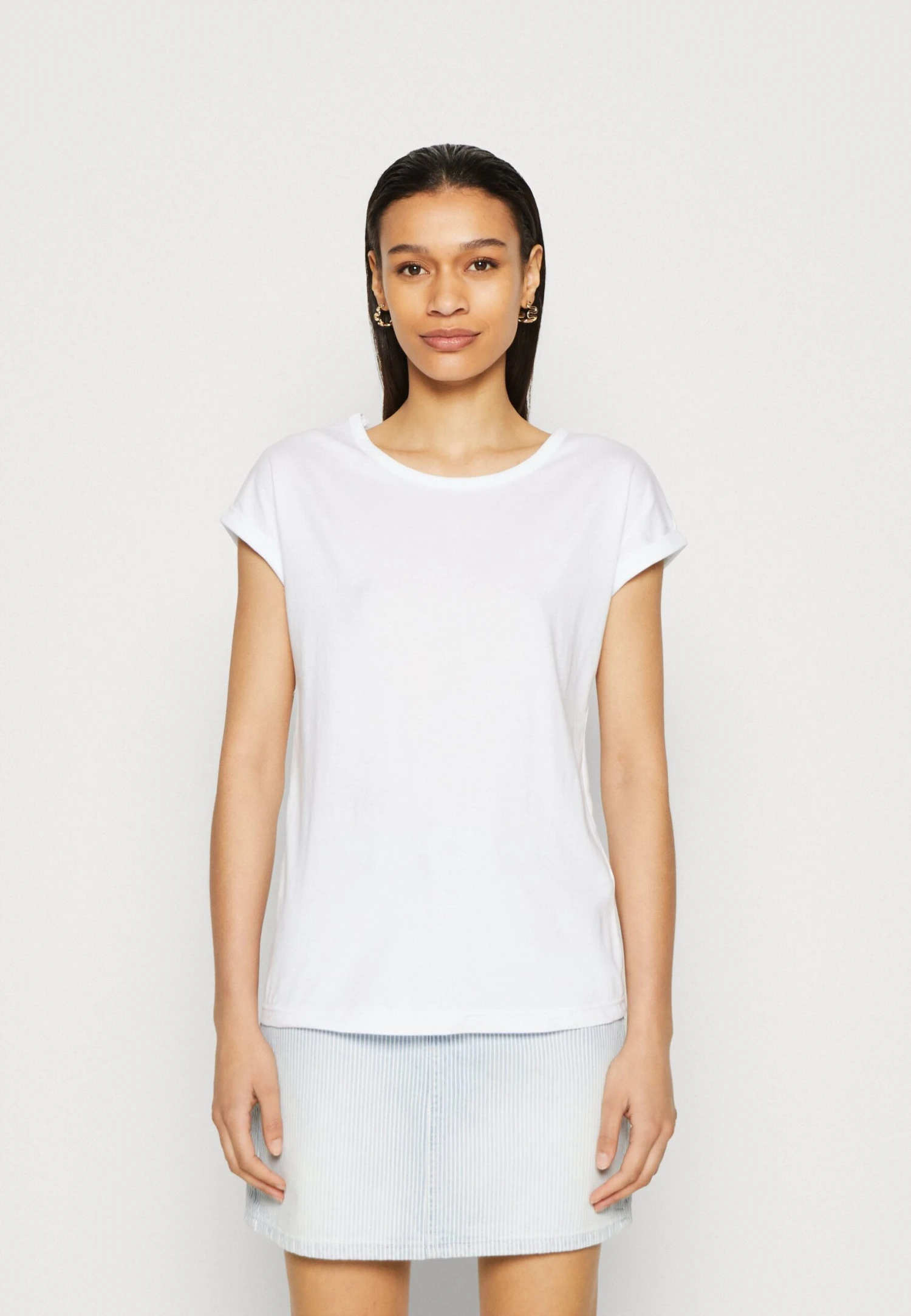 Anna Field 3 PACK - T-shirt Basic - White/mottled Light Grey - obrazek 2