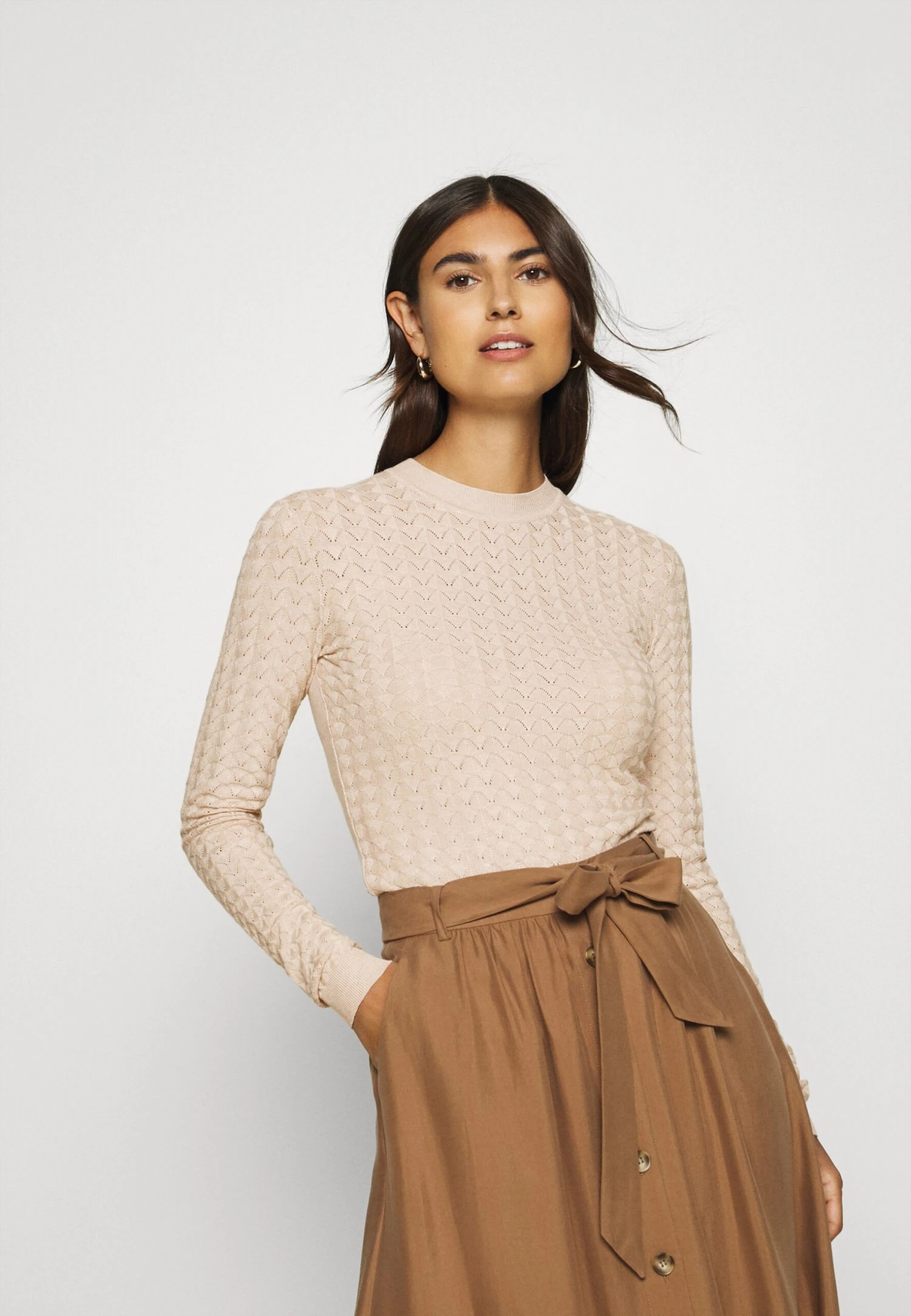 Anna Field Sweter - Light Tan Melange