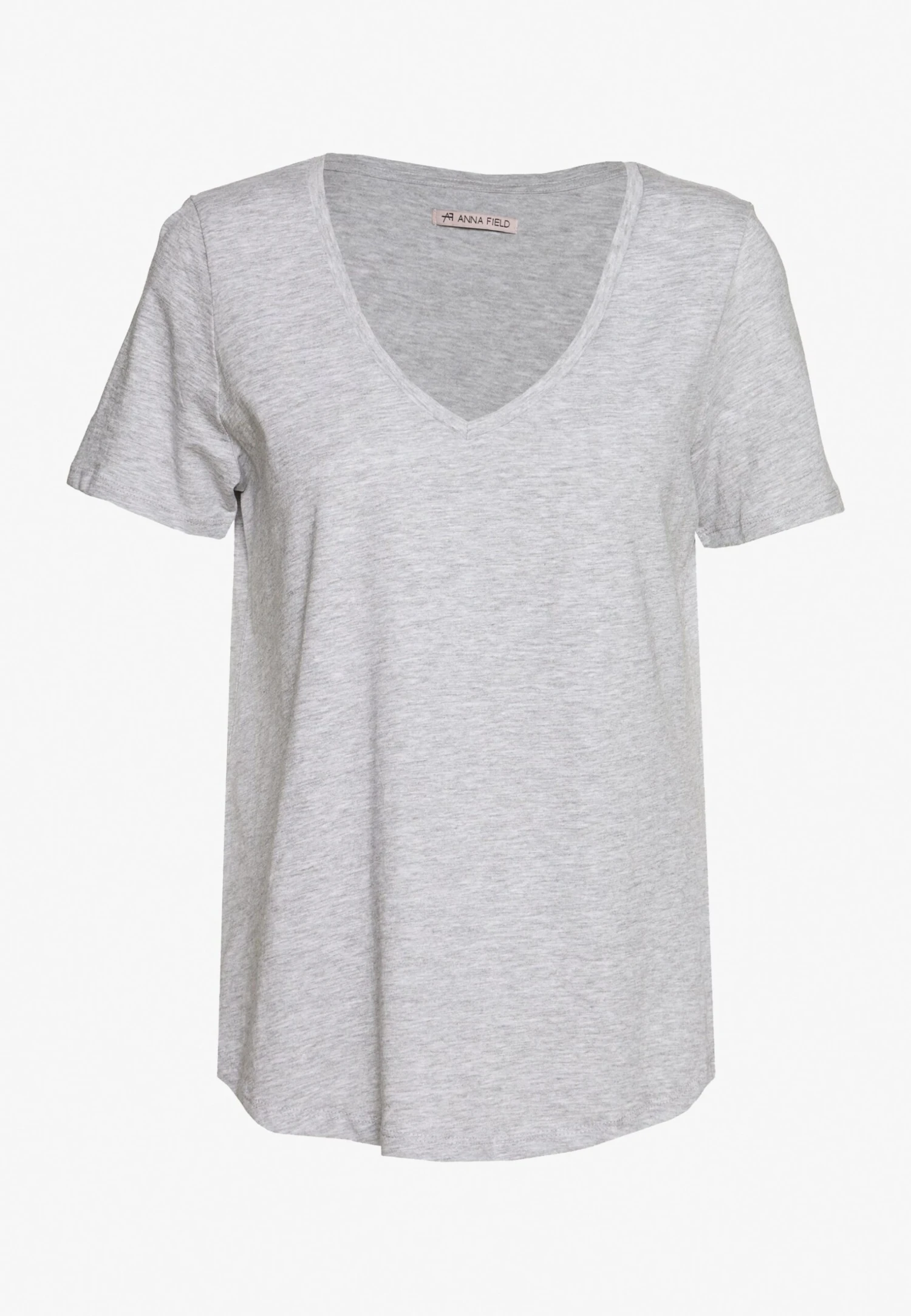 Anna Field T-shirt Basic - Mottled Light Grey/blue - obrazek 2