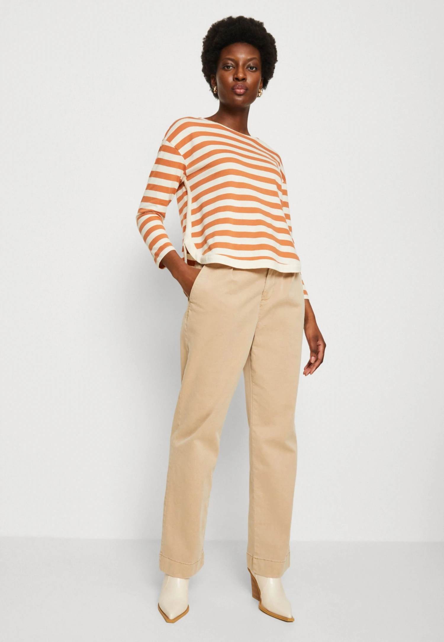 Anna Field Bluzka Z Długim Rękawem - White/apricot - obrazek 4