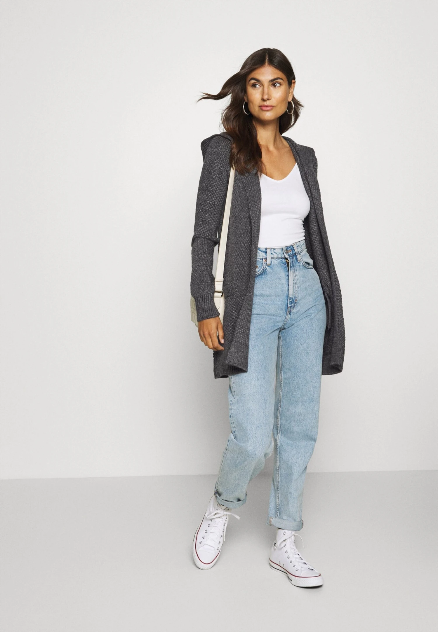 Anna Field Kardigan - Dark Grey Melange - obrazek 2