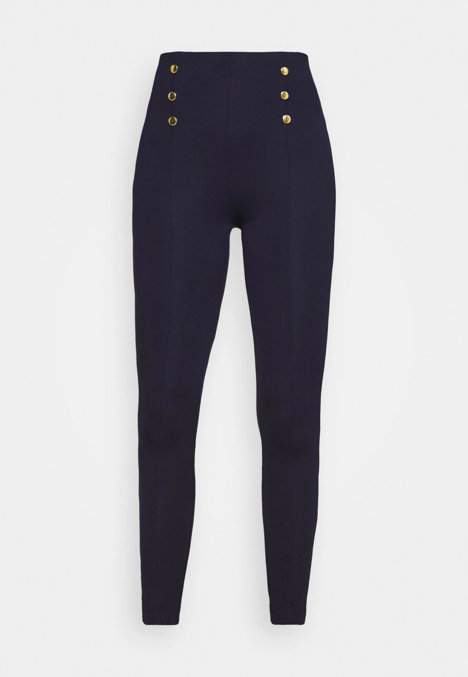 Anna Field Punto Leggings With Button Detail - Legginsy - Dark Blue - obrazek 5
