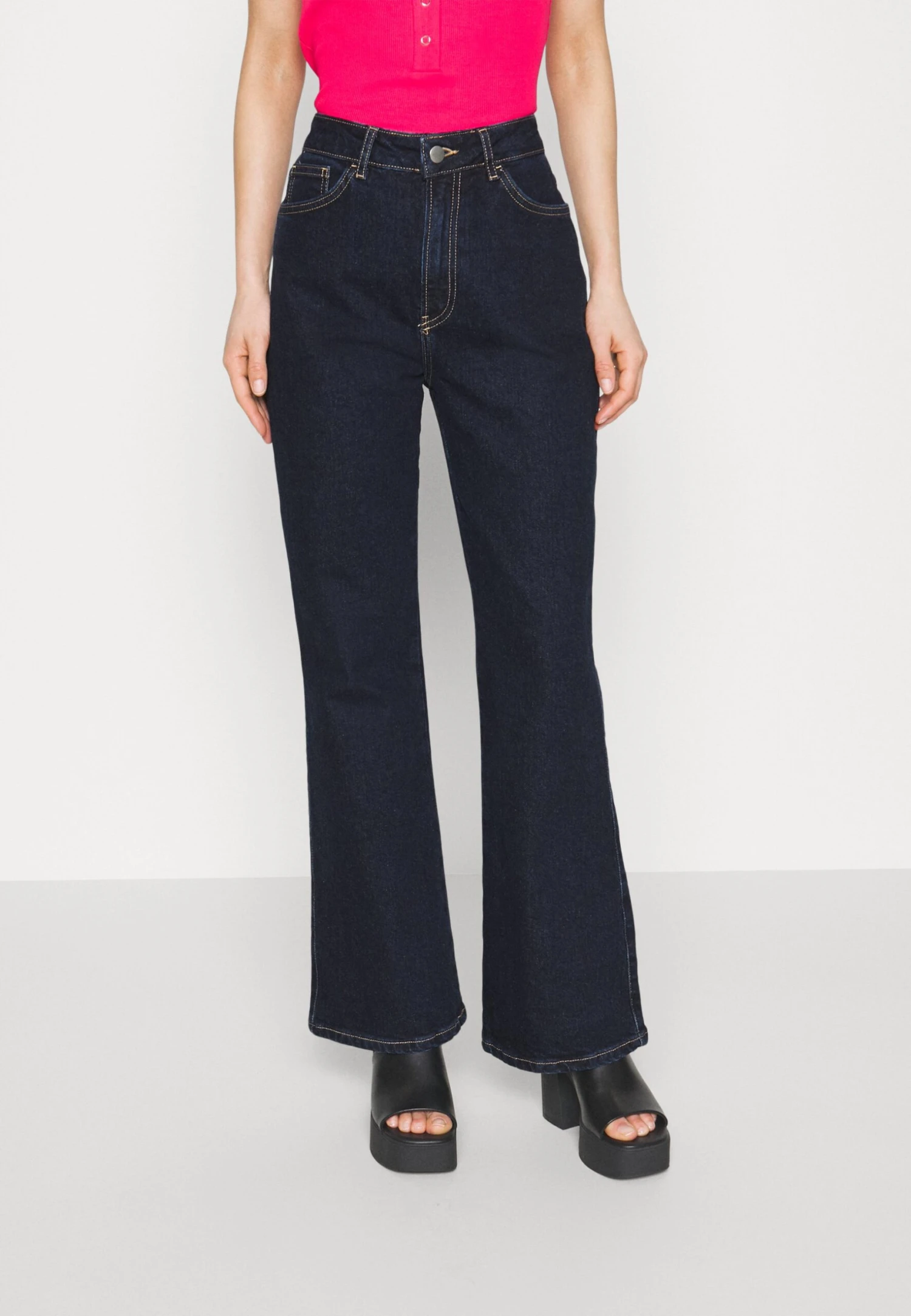 KICK FLARE - Jeansy Bootcut - Dark Blue Denim