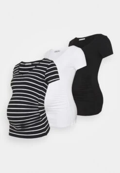 3 PACK - T-shirt Z Nadrukiem - Black /white/multi-coloured