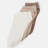 Anna Field SOFT RIBBED SNEAKER SOCKS 5PACK - Skarpety - Beige