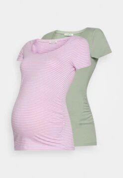 2 PACK - T-shirt Z Nadrukiem - Purple/white/teal