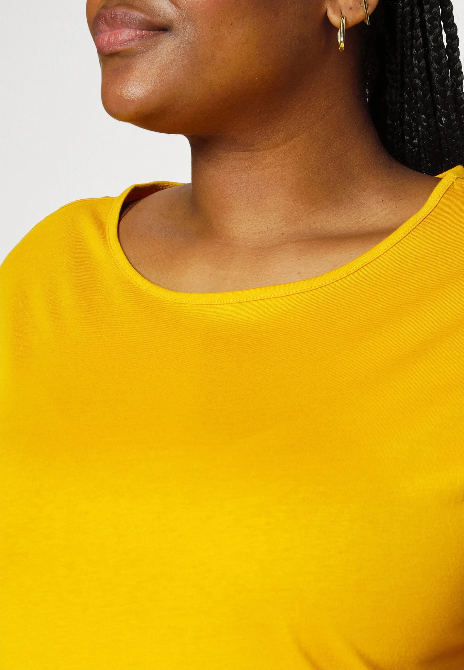 LONG - T-shirt Basic - Dark Yellow - obrazek 6