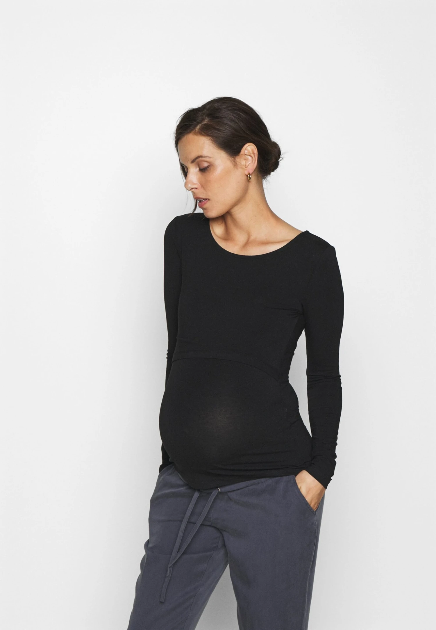 NURSING FUNCTION LONGSLEEVE TEE - Bluzka Z Długim Rękawem - Black