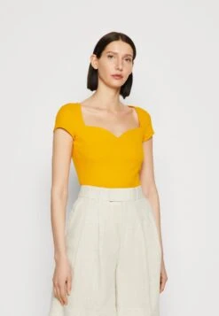 Anna Field T-shirt Z Nadrukiem - Dark Yellow