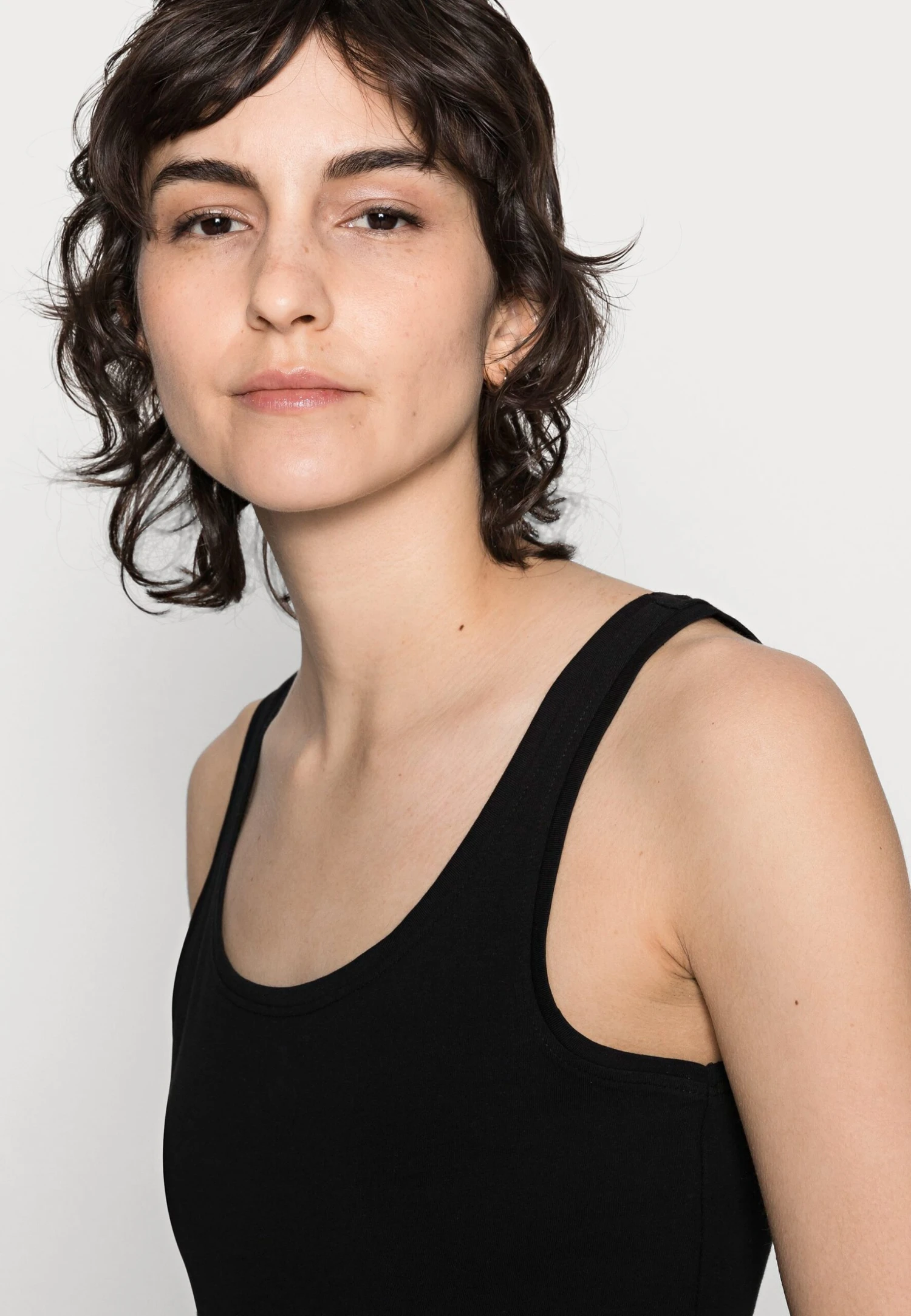 Anna Field BASIC TANK 3er Pack - Top - Black/white /khaki - obrazek 5