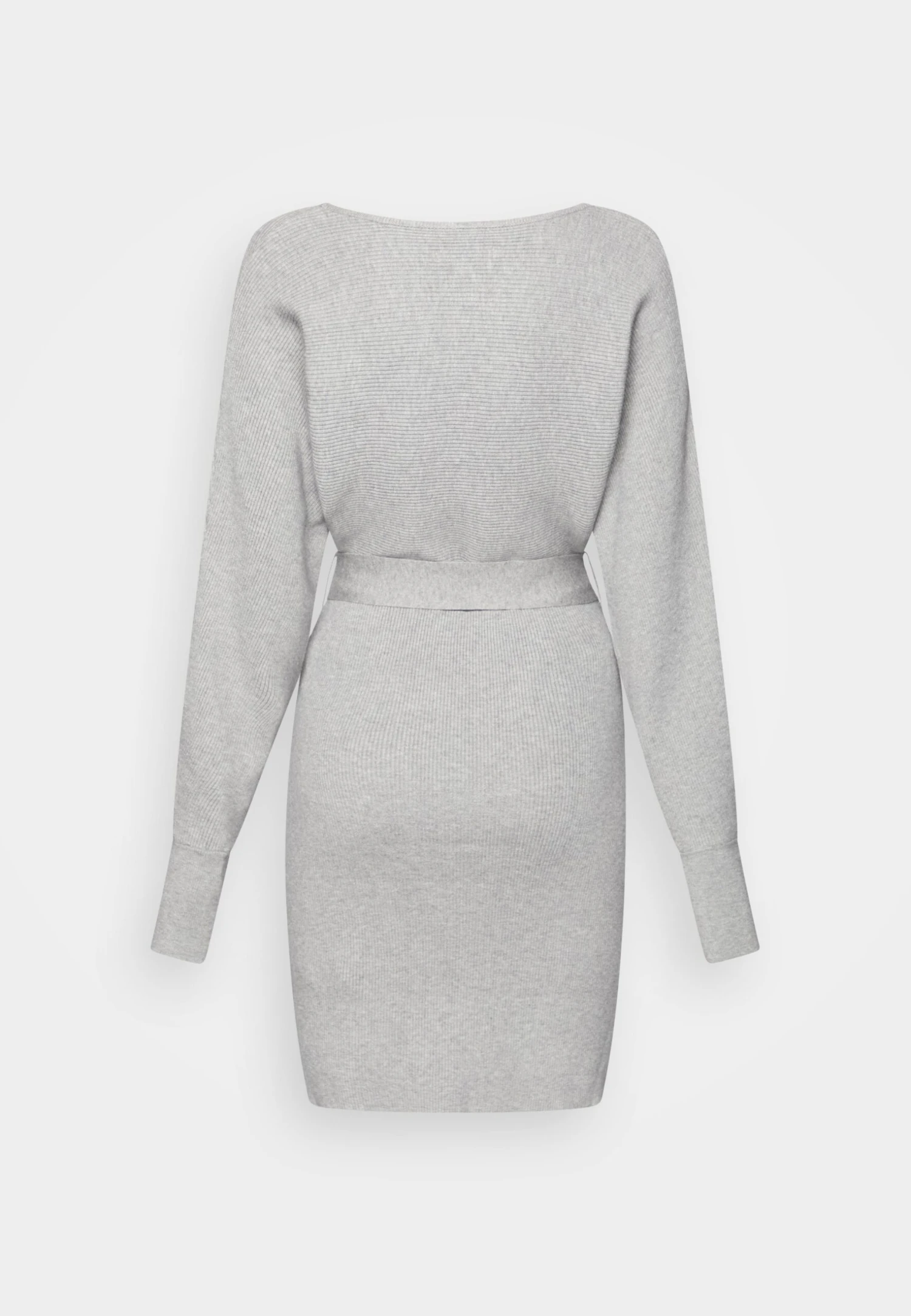 Anna Field WRAP V AUSSCHNITT MINI STRICKKLEID MIT GÜRTEL - Sukienka Etui - Mottled Grey - obrazek 2