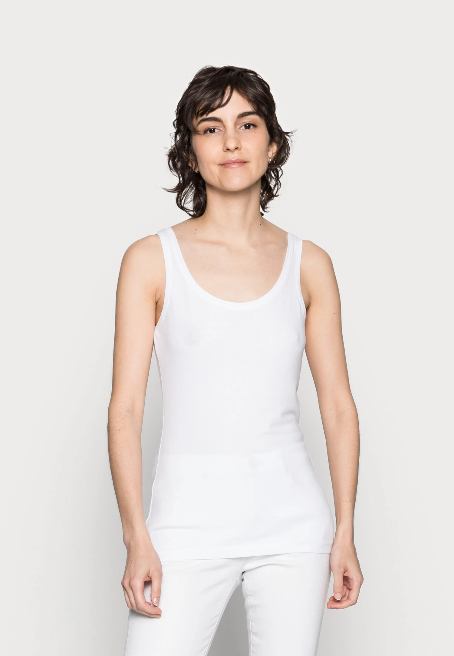 Anna Field BASIC TANK 3er Pack - Top - Black/white /khaki - obrazek 6