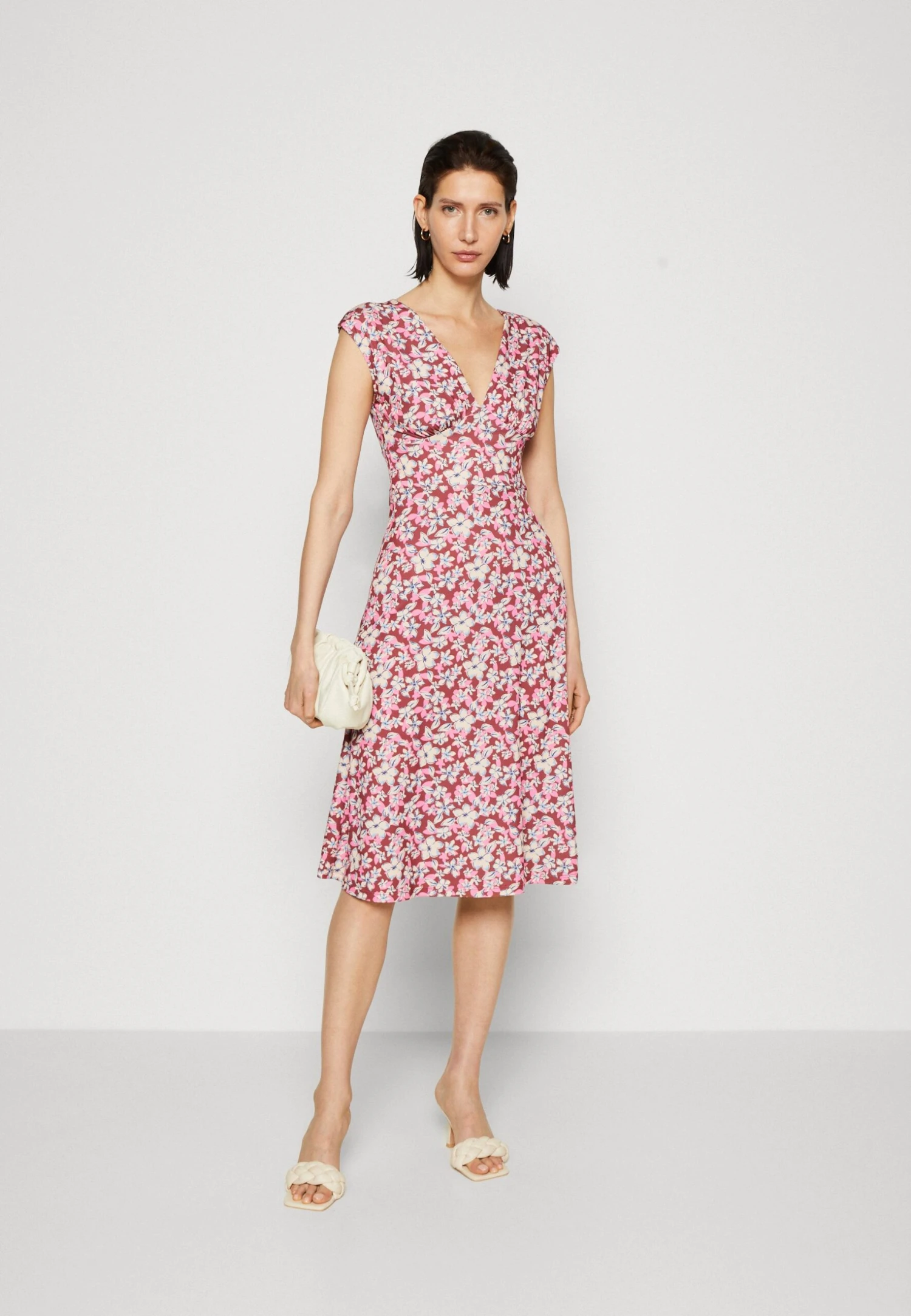 Anna Field Sukienka Z Dżerseju - Brown/beige/pink - obrazek 2