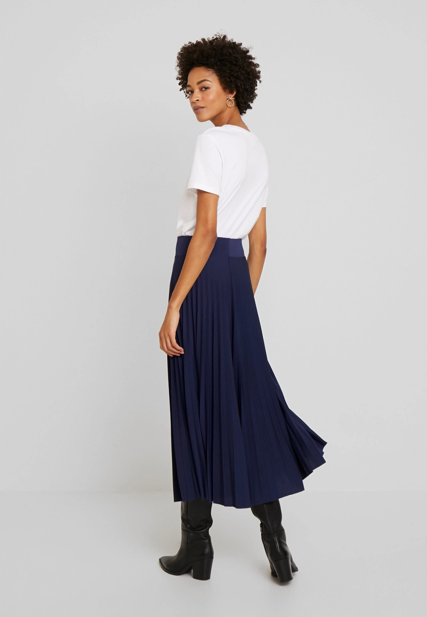 Anna Field Plisse A-line Midi Skirt - Spódnica Trapezowa - Maritime Blue - obrazek 3