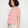 MATERNITY LONG TEE - T-shirt Basic - Red/off-white