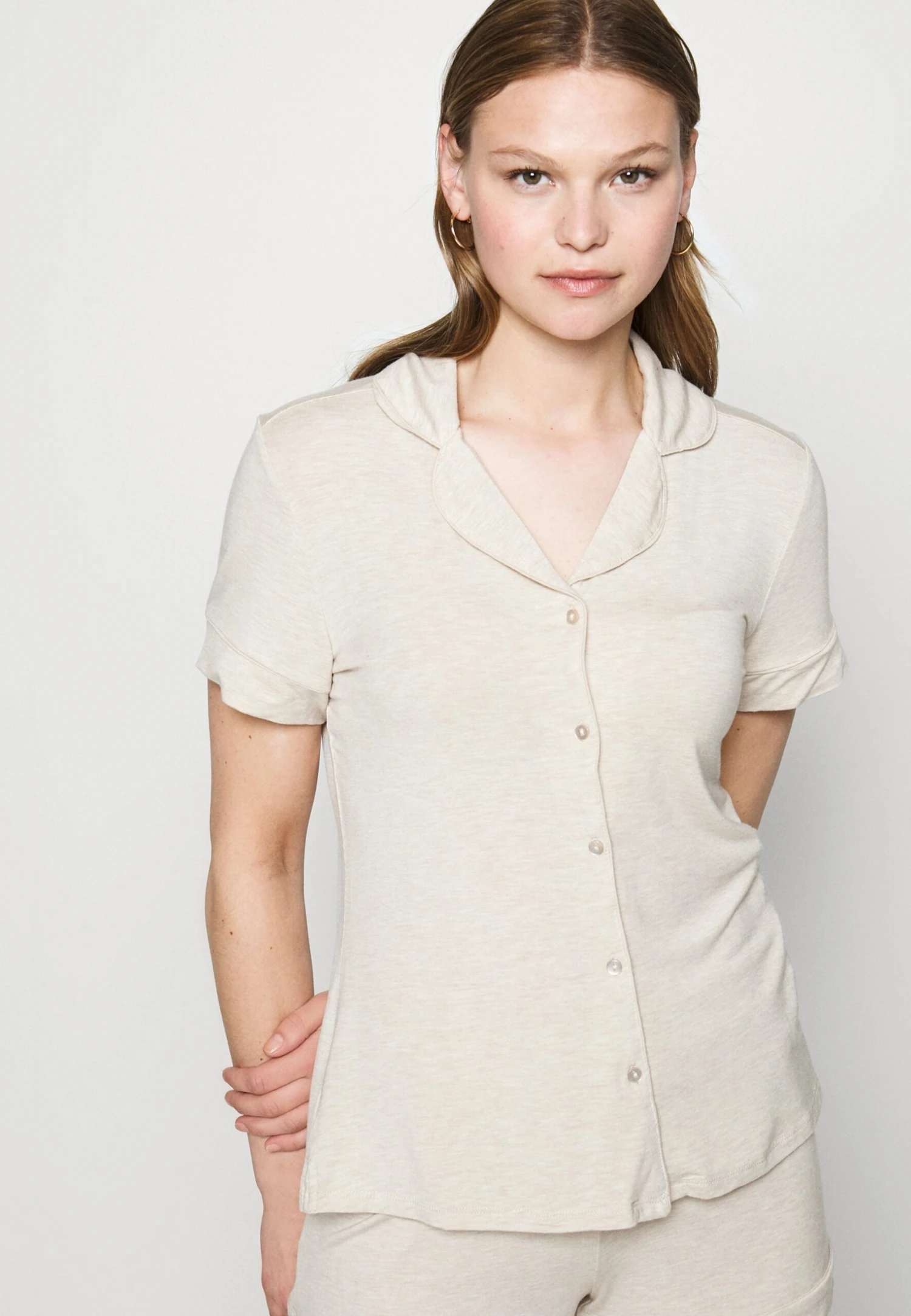 Anna Field BUTTON THROUGH PJ SET - Piżama - Beige - obrazek 4