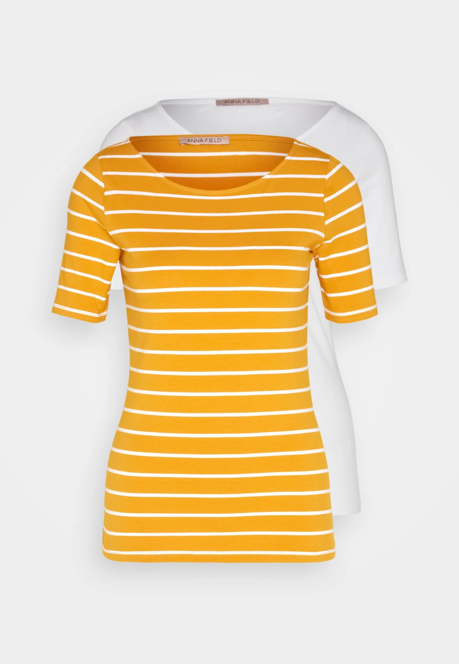 Anna Field T-shirt Z Nadrukiem - Dark Yellow/white - obrazek 6