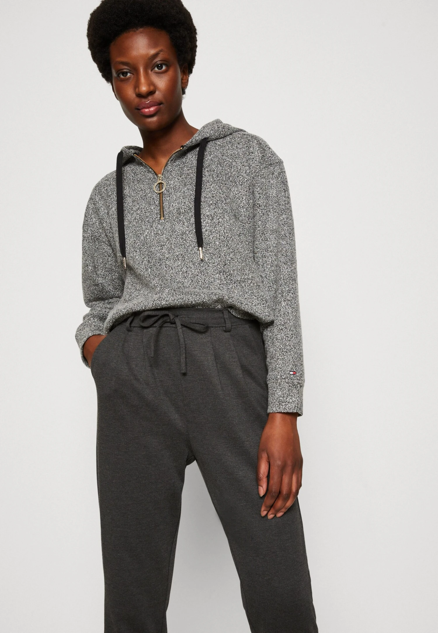 Anna Field Spodnie Materiałowe - Mottled Dark Grey - obrazek 4