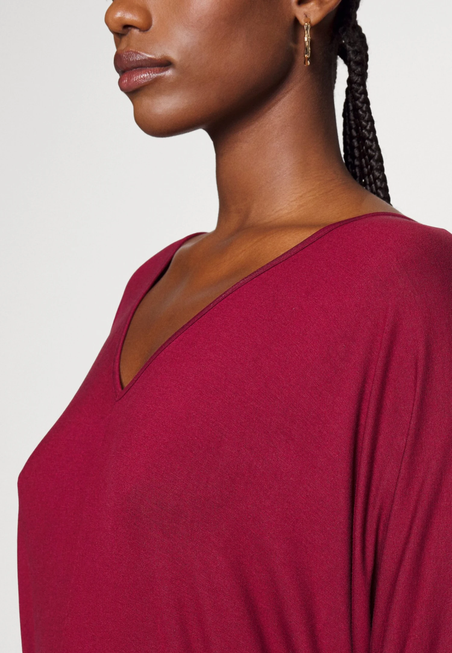 Bluzka Z Długim Rękawem - Dark Red - obrazek 5