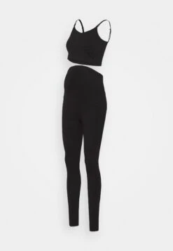 SET NURSING FUNCTION CROP TOP & LEGGINGS - Legginsy - Black