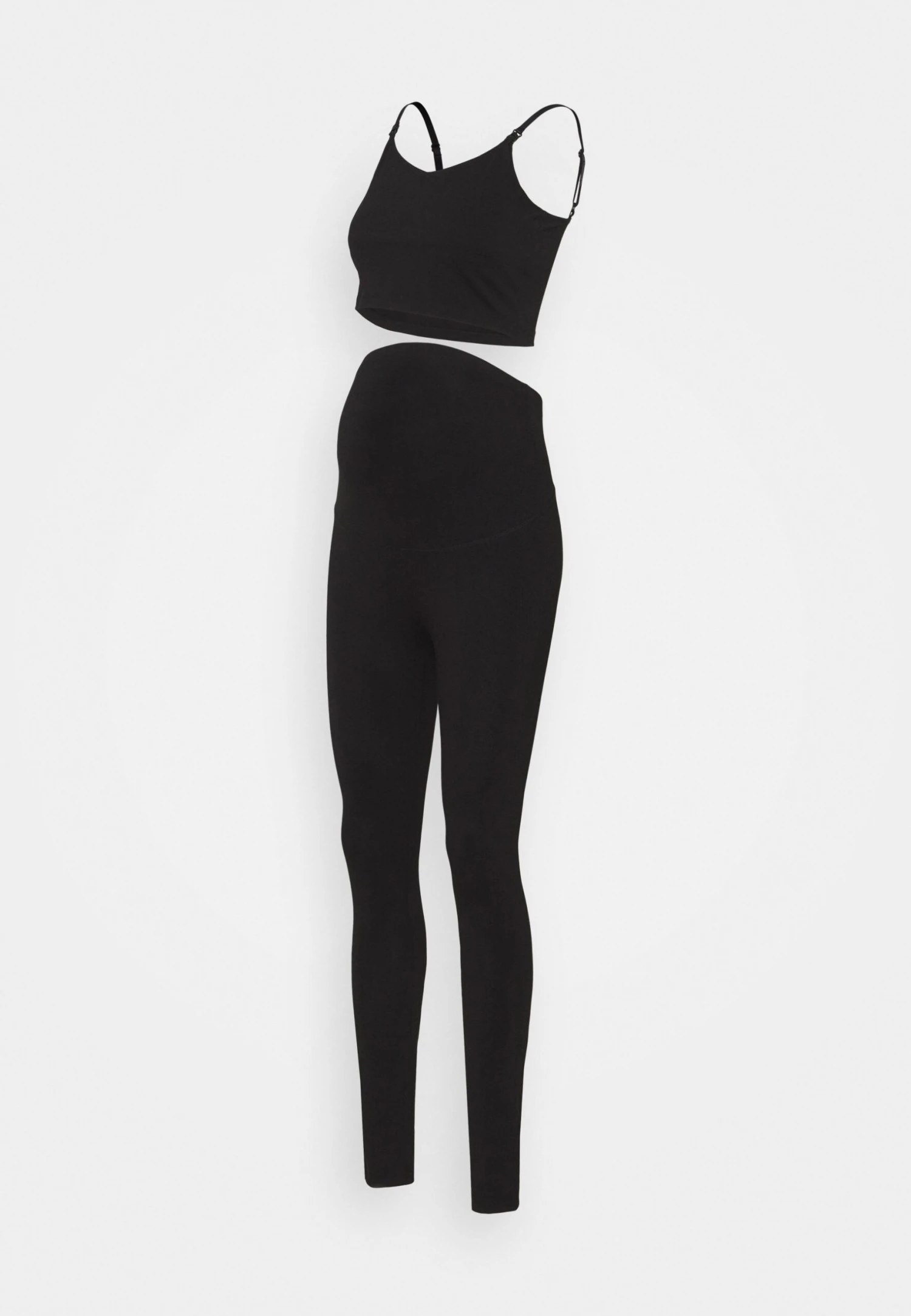 SET NURSING FUNCTION CROP TOP & LEGGINGS - Legginsy - Black