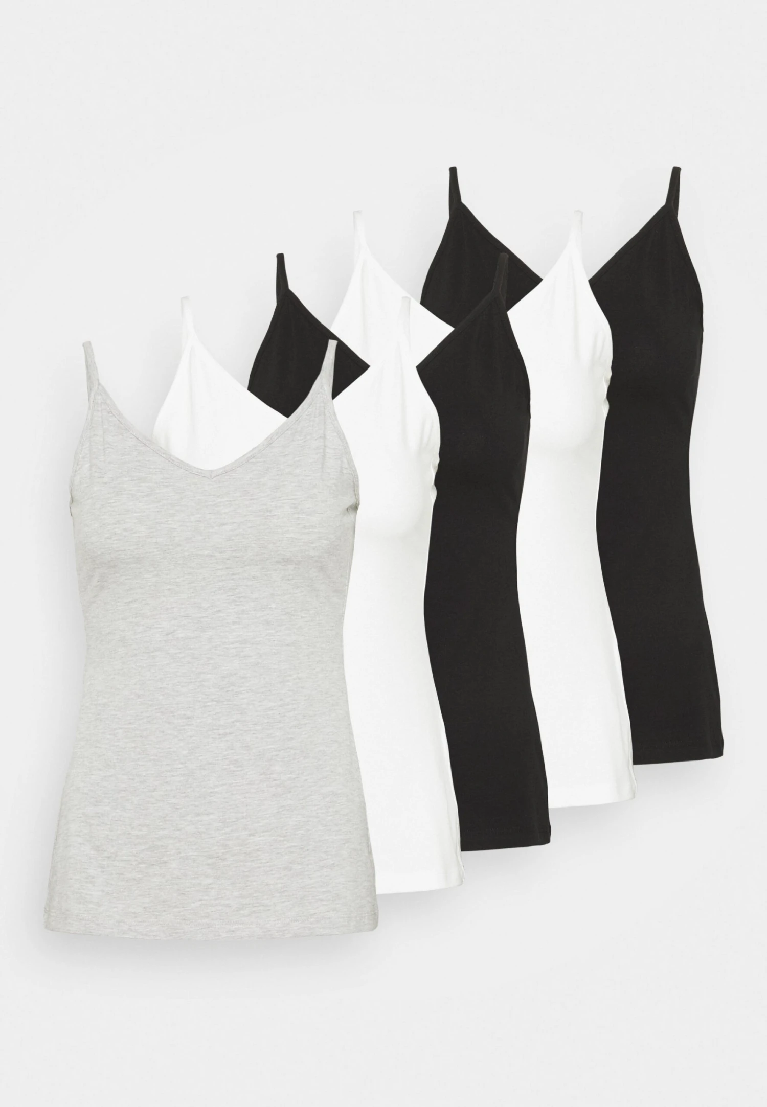 Anna Field 5 PACK - Top - Black/white/mottled Light Grey - obrazek 8