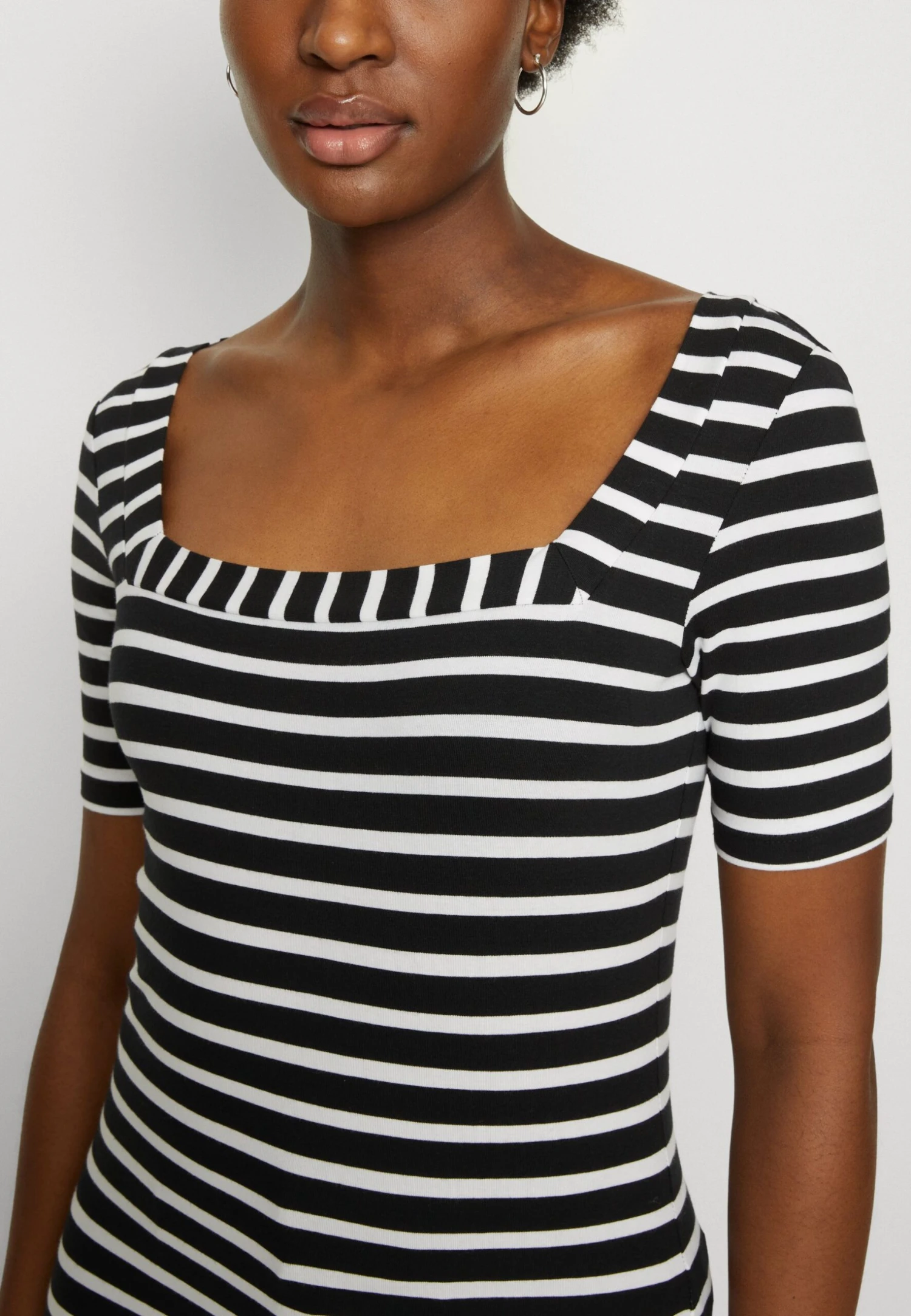 Anna Field T-shirt Z Nadrukiem - Black/white - obrazek 6