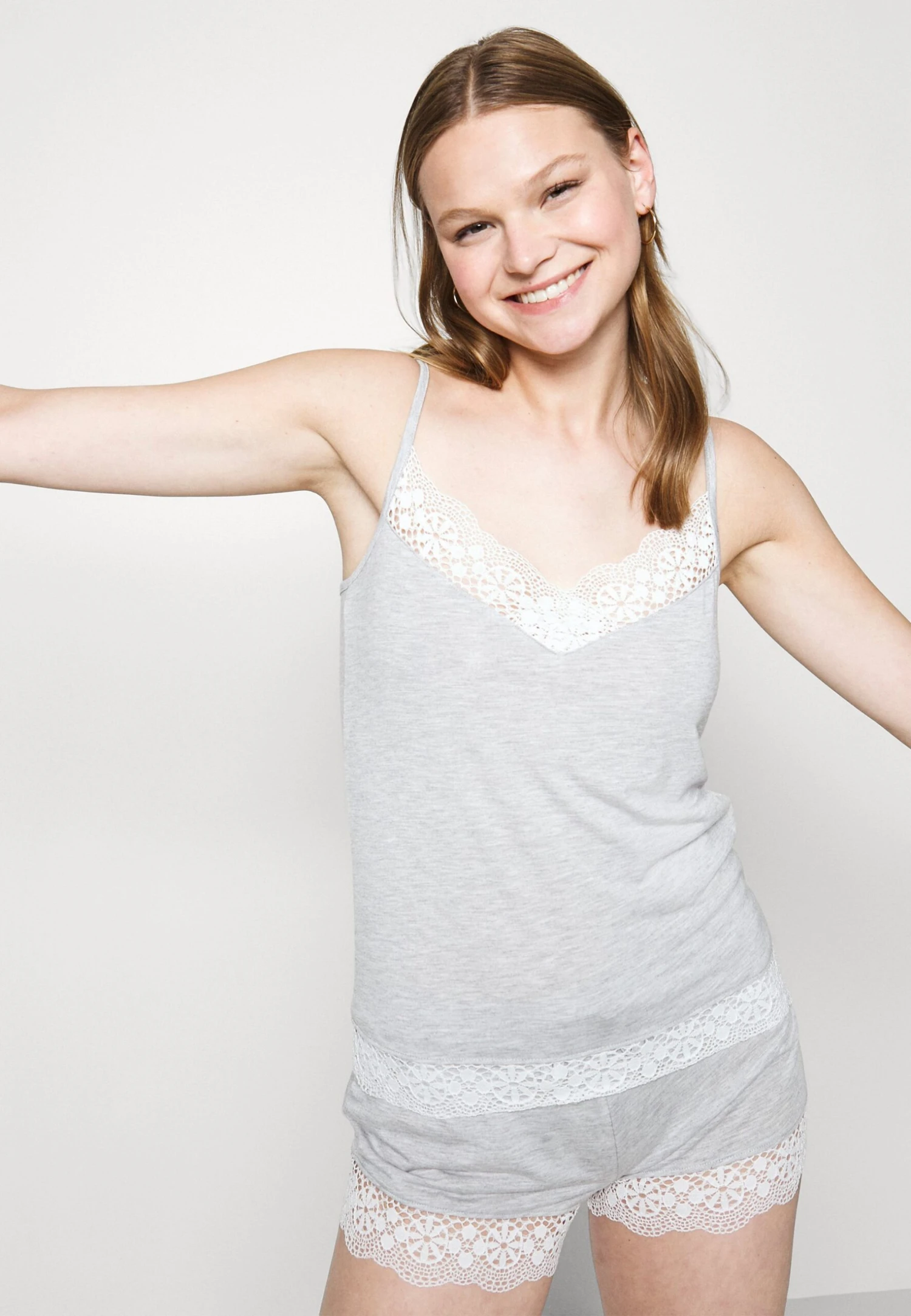 Anna Field SARAH SHORT PJ SET - Piżama - Grey - obrazek 4