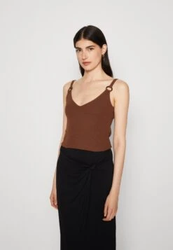 Anna Field Top - Dark Brown