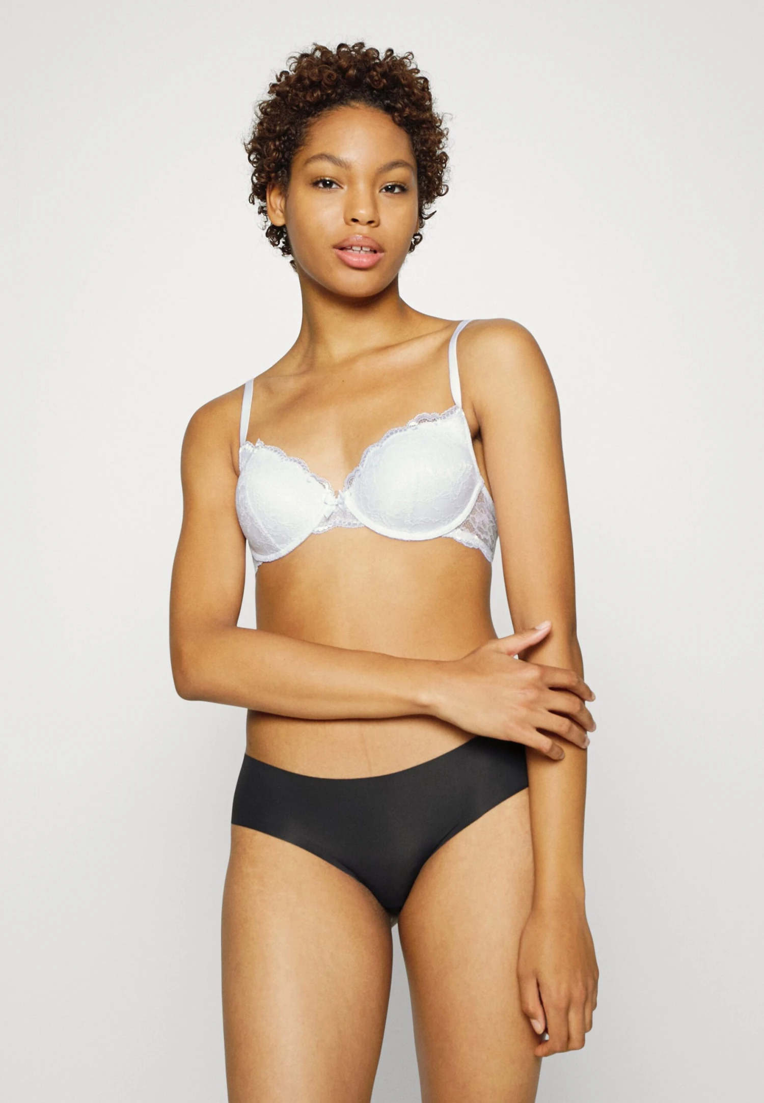 Anna Field 2 PACK LACE T SHIRT BRA - Biustonosz Z Fiszbiną - White/black - obrazek 4