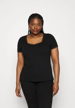 PLUS SIZE - T-shirt Z Nadrukiem - Black