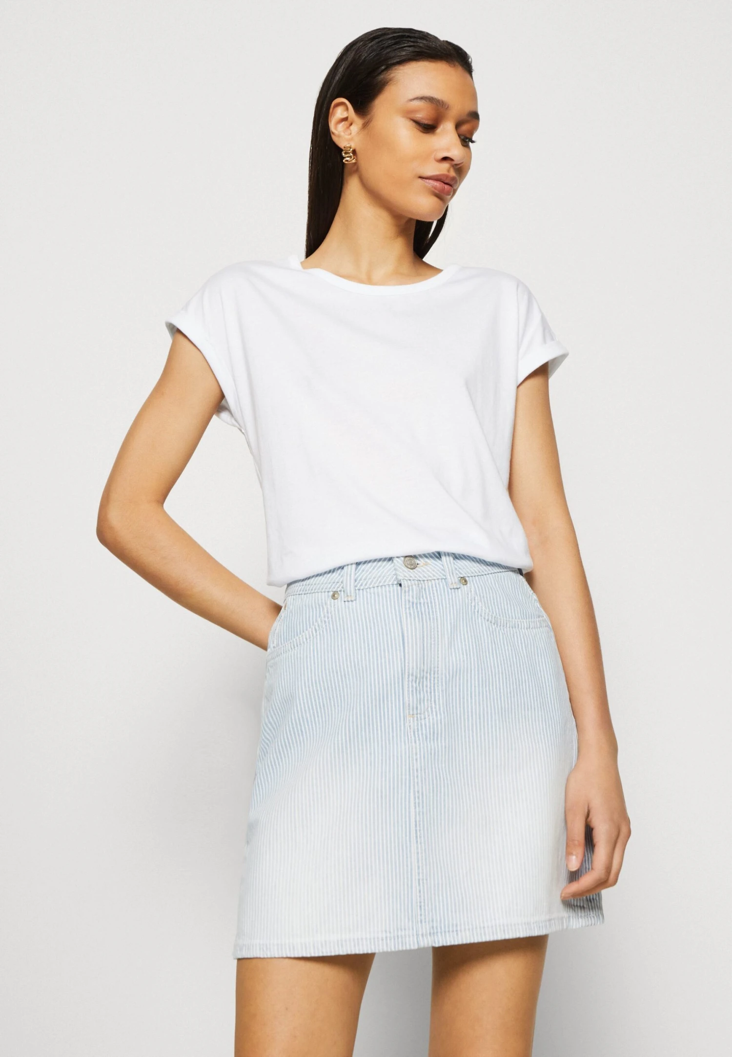 Anna Field 3 PACK - T-shirt Basic - White/mottled Light Grey - obrazek 6