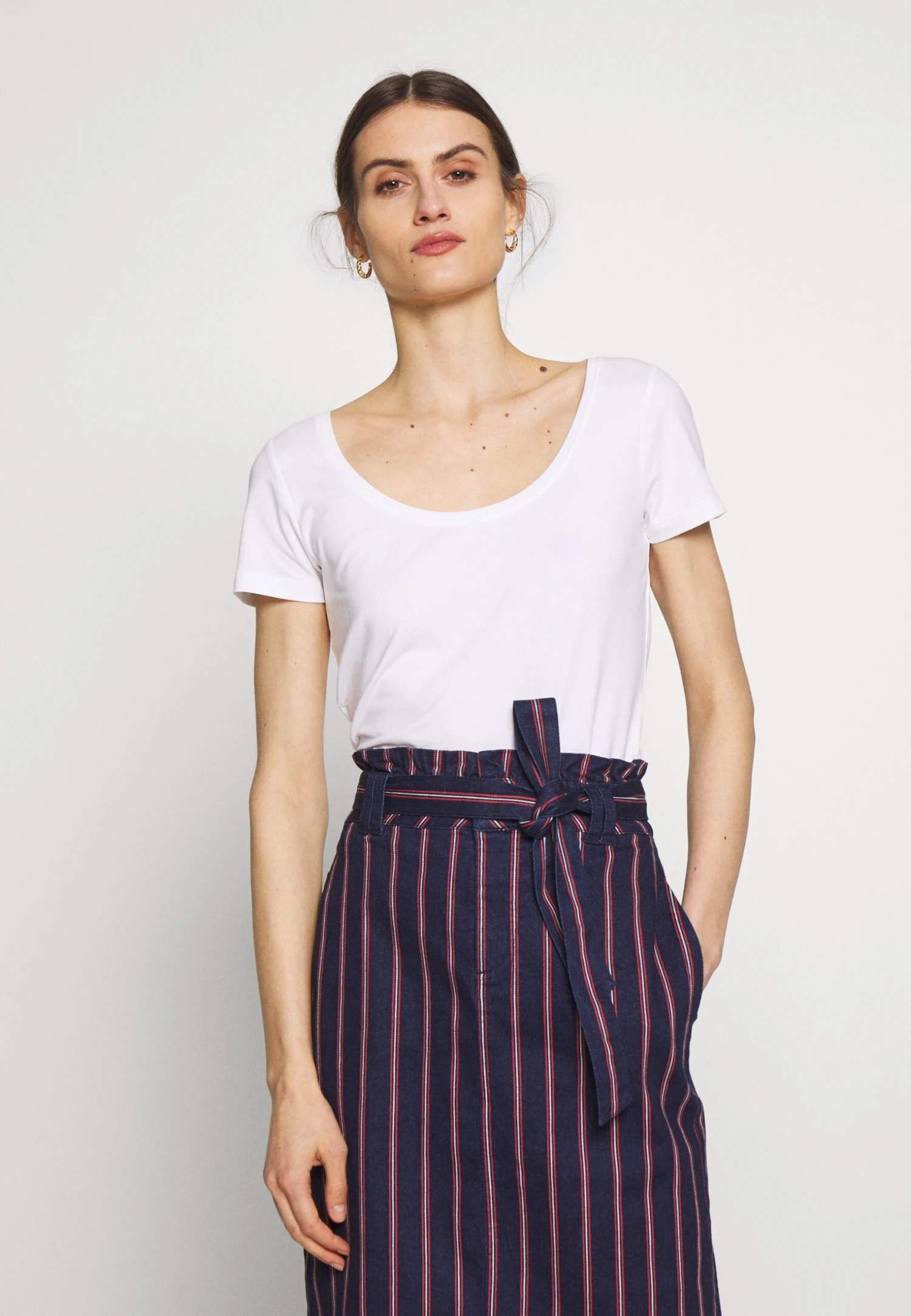 Anna Field 3 PACK - T-shirt Basic - White/navy/light Grey Melange - obrazek 4