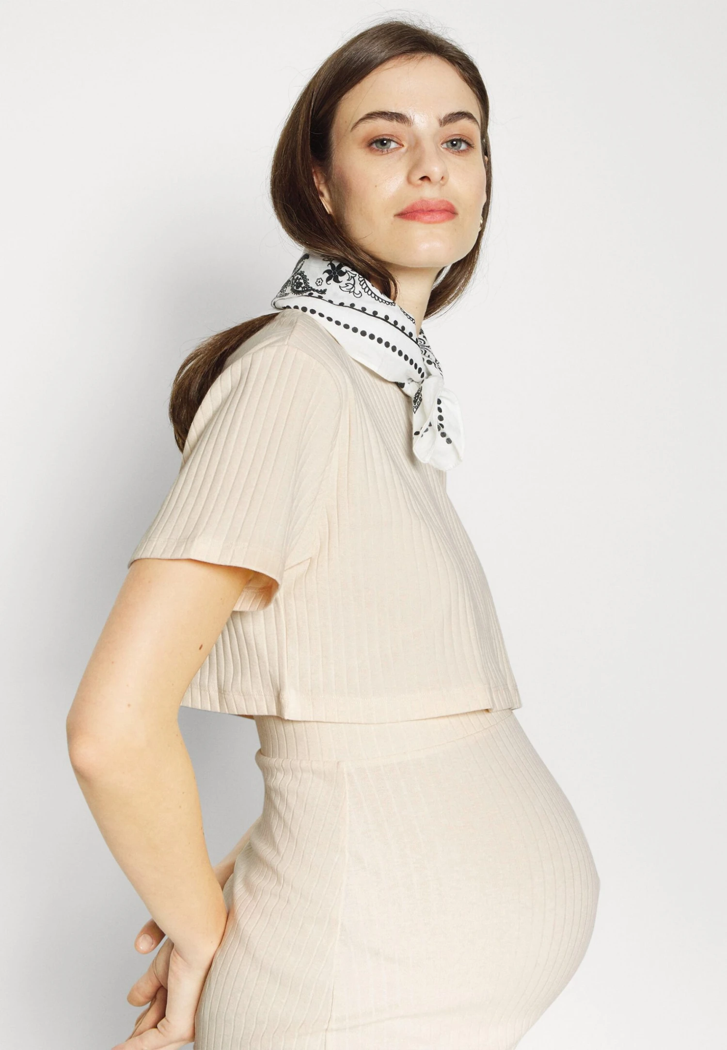 TOP SKIRT SET - Spódnica Ołówkowa - 003 - Off-white - obrazek 4